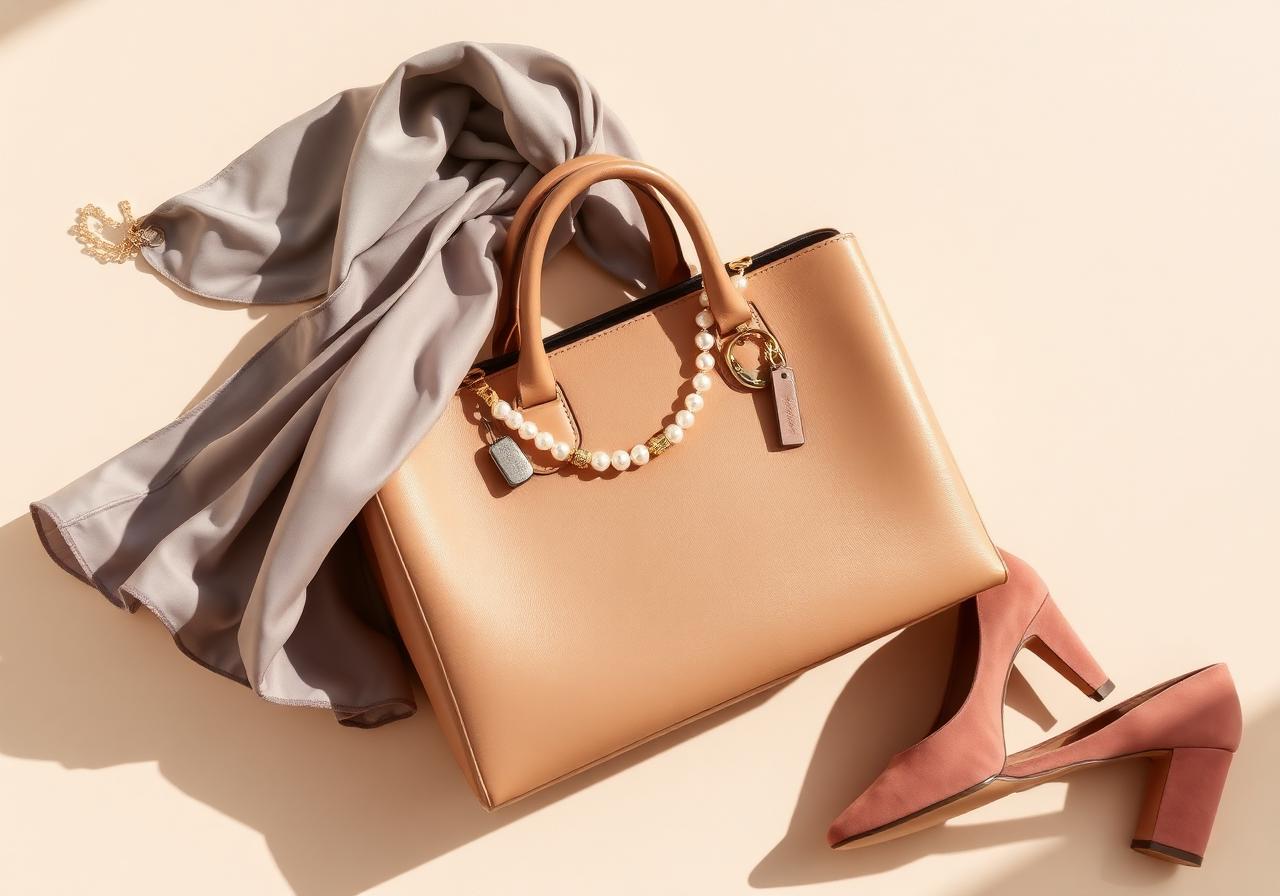 Accessoires nude et rose